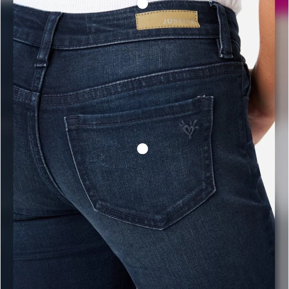 New! JUSTICE•destructed girlfriend crop jeans O.